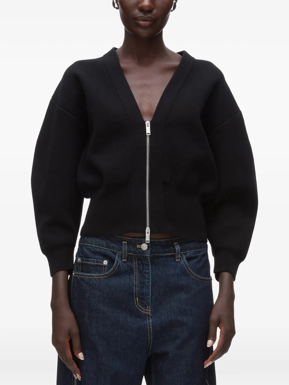 3.1 Phillip Lim Vest met V-hals en rits Zwart