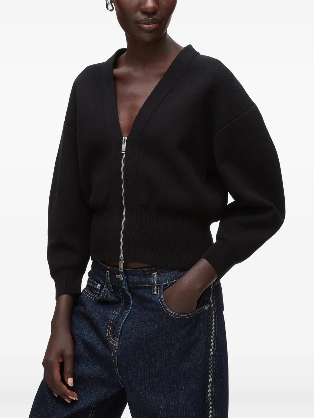 3.1 Phillip Lim Vest met V-hals en rits Zwart