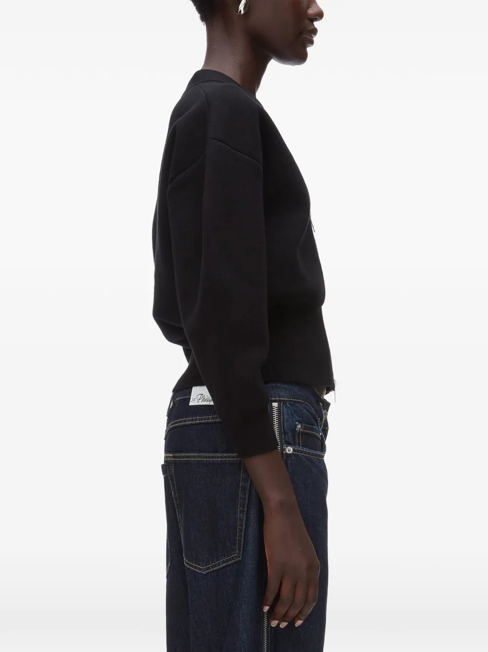 3.1 Phillip Lim Vest met V-hals en rits Zwart