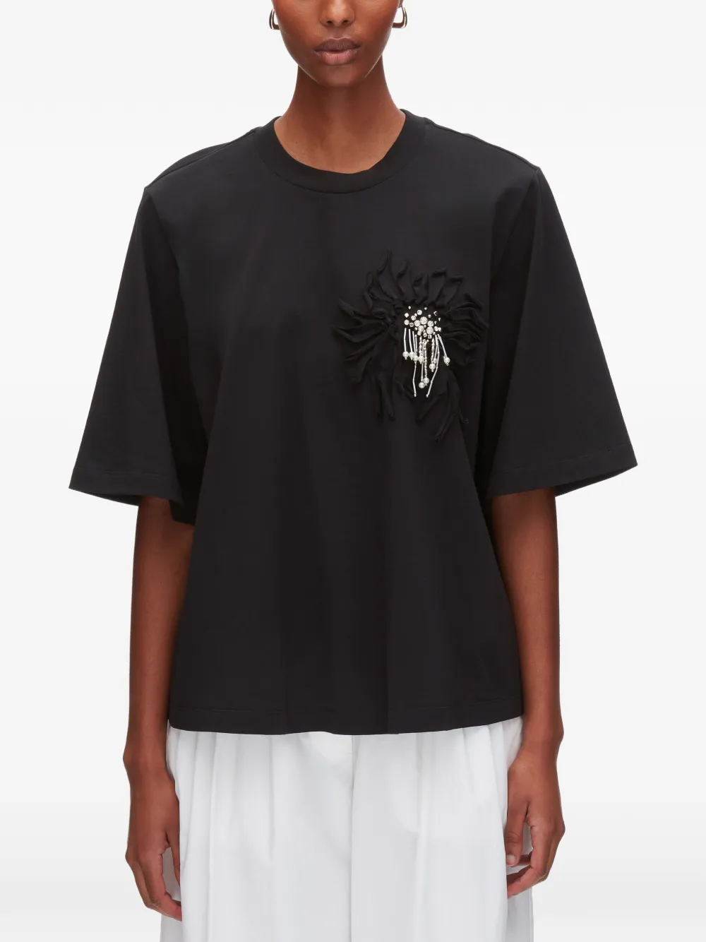 3.1 Phillip Lim T-shirt met applicatie Zwart
