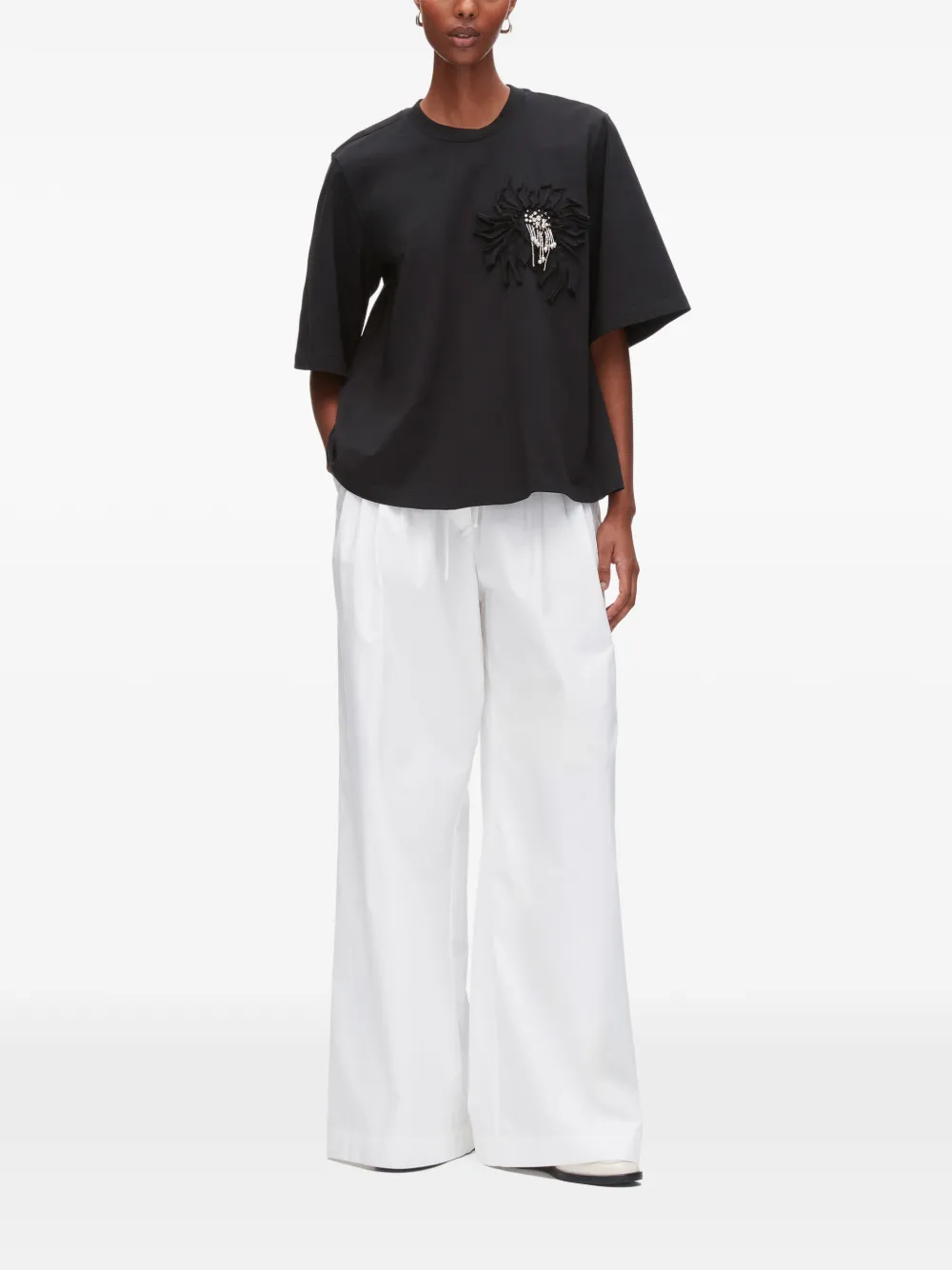 3.1 Phillip Lim T-shirt met applicatie Zwart