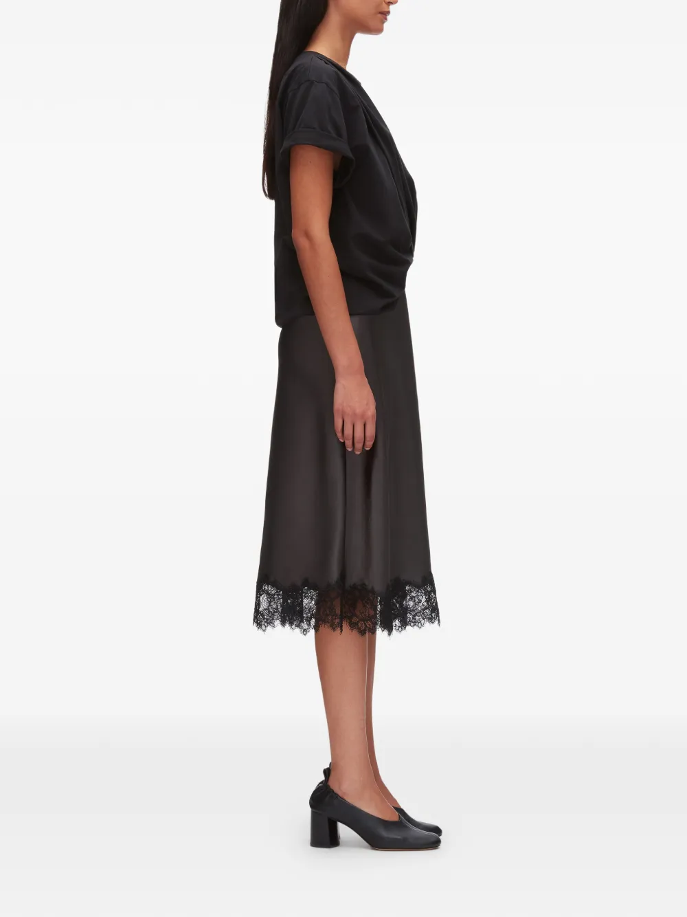 3.1 Phillip Lim Midi-jurk met geknoopte afwerking Zwart