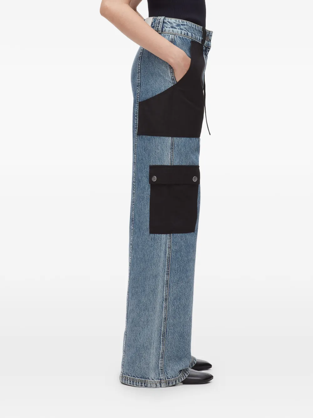 3.1 Phillip Lim Jeans met vlakken Blauw
