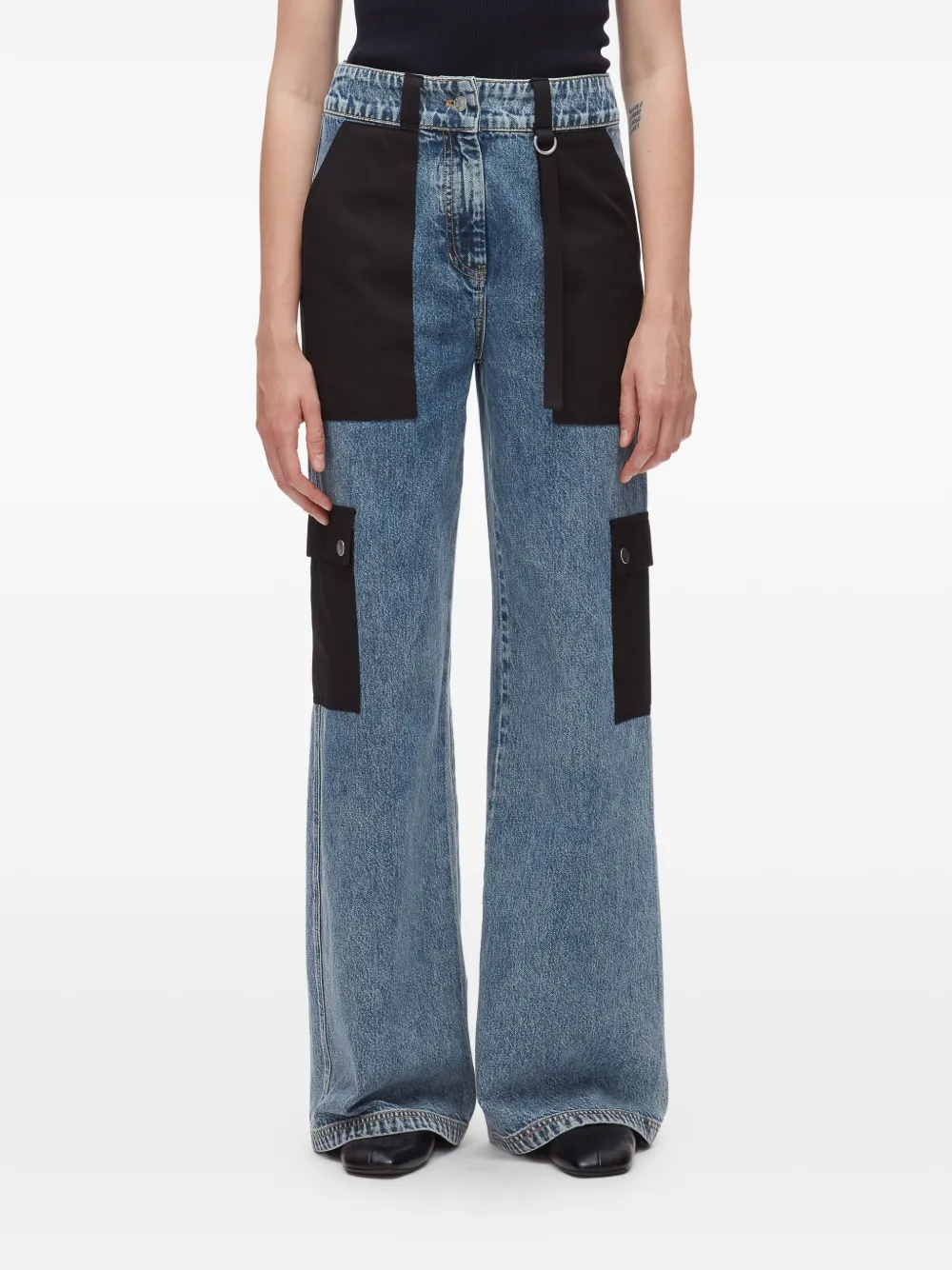 3.1 Phillip Lim Jeans met vlakken Blauw