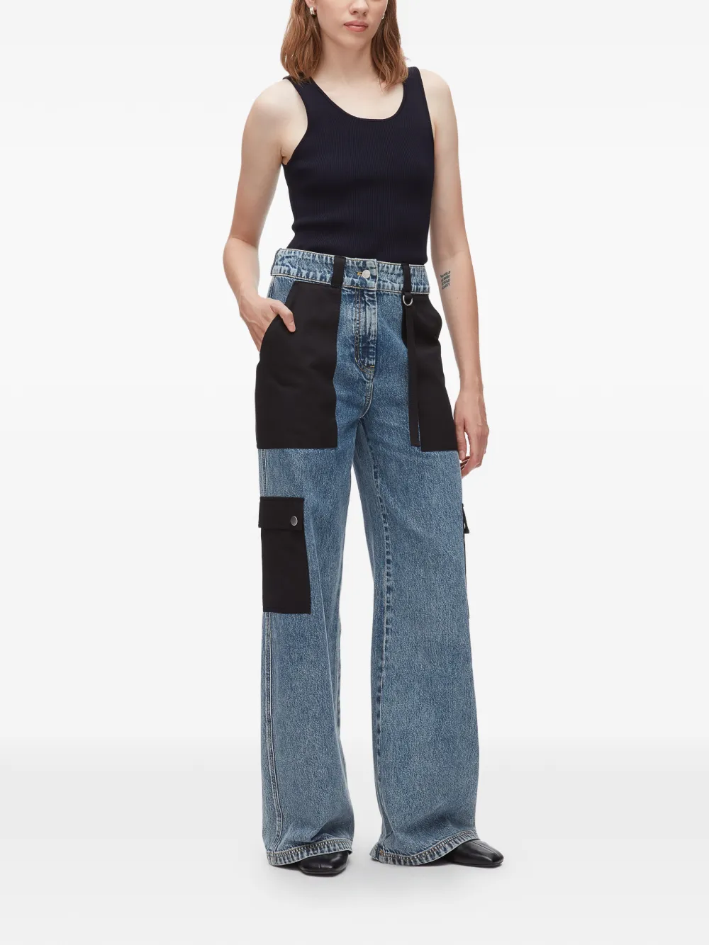 3.1 Phillip Lim Jeans met vlakken Blauw