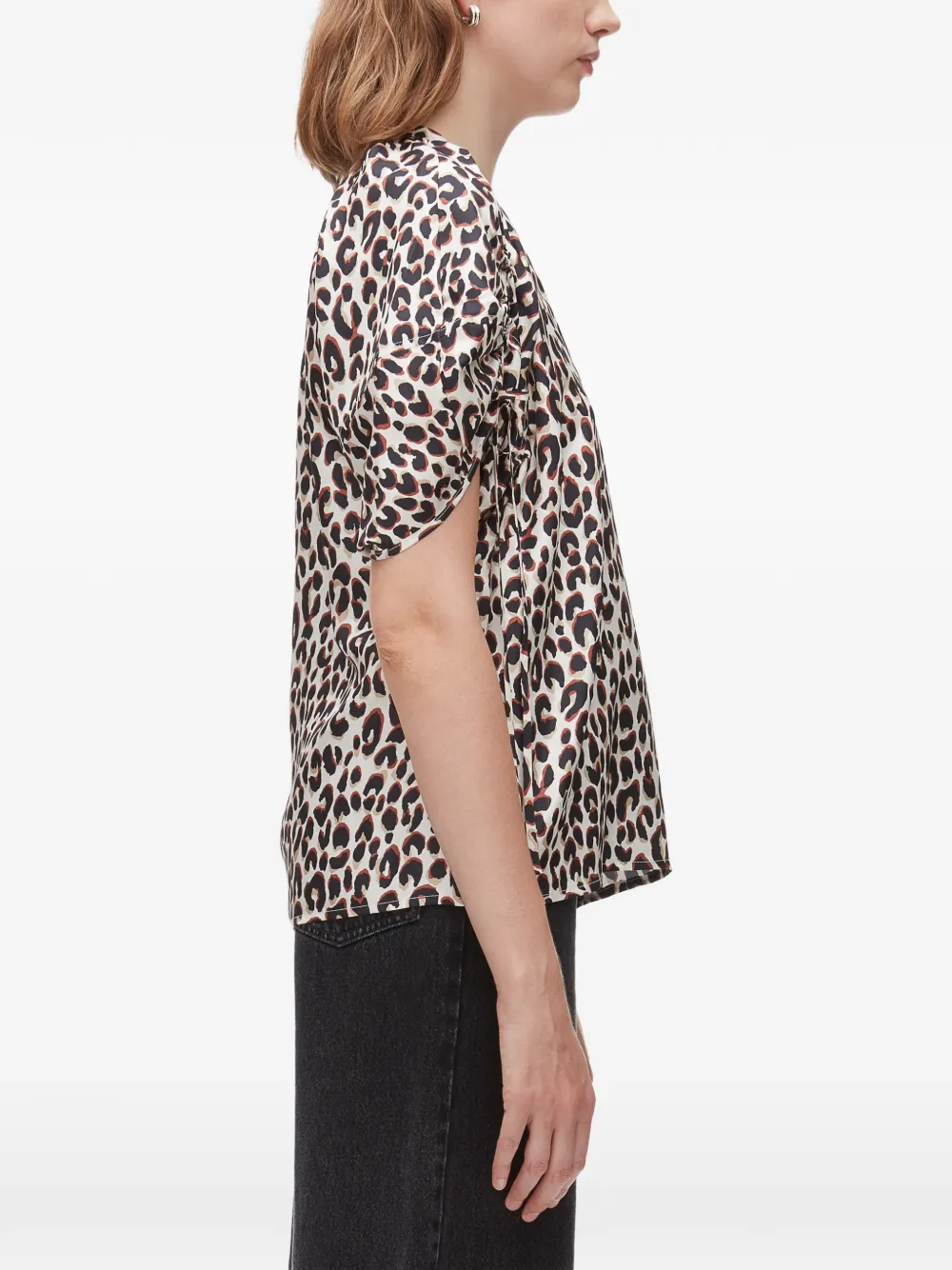 3.1 Phillip Lim Top met dierenprint en V-hals Beige