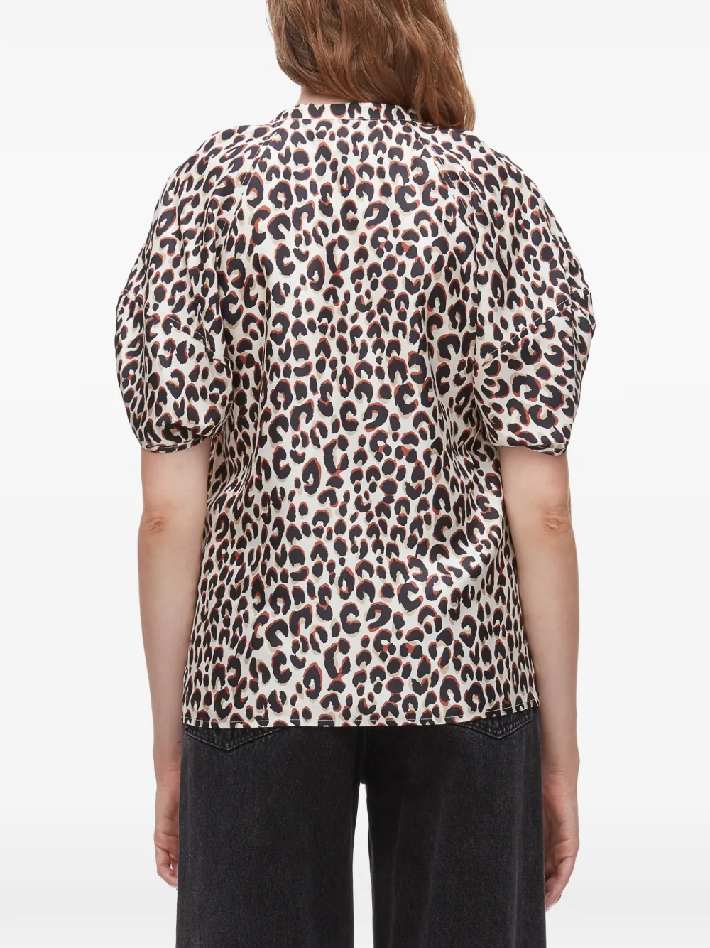 3.1 Phillip Lim Top met dierenprint en V-hals Beige