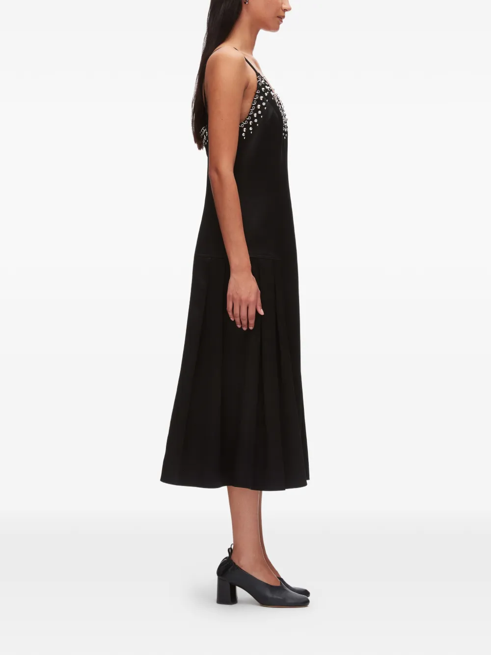 3.1 Phillip Lim Midi-jurk met V-hals Zwart