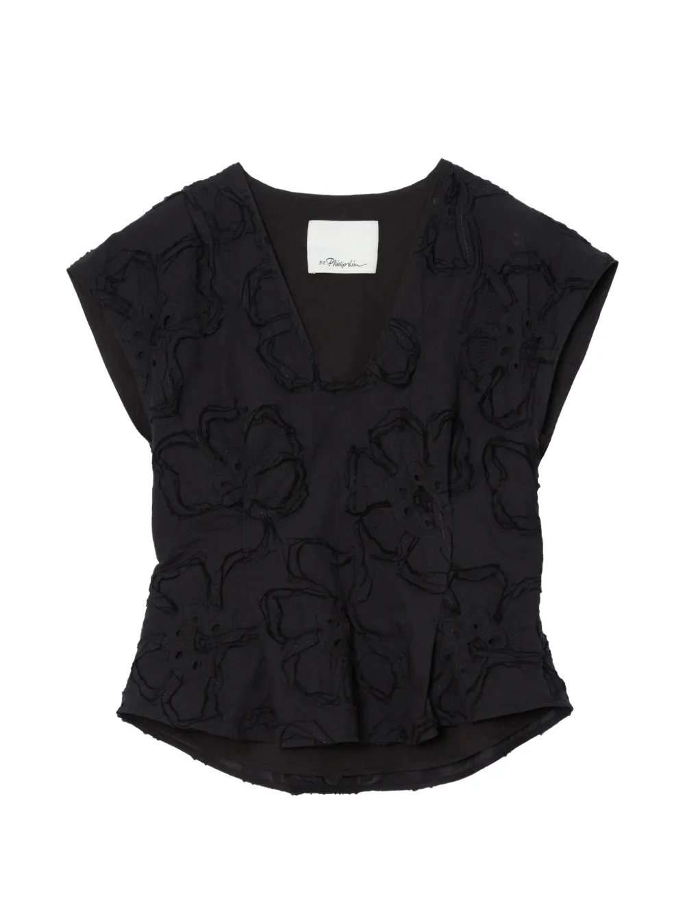 3.1 Phillip Lim floral V-neck blouse - Nero