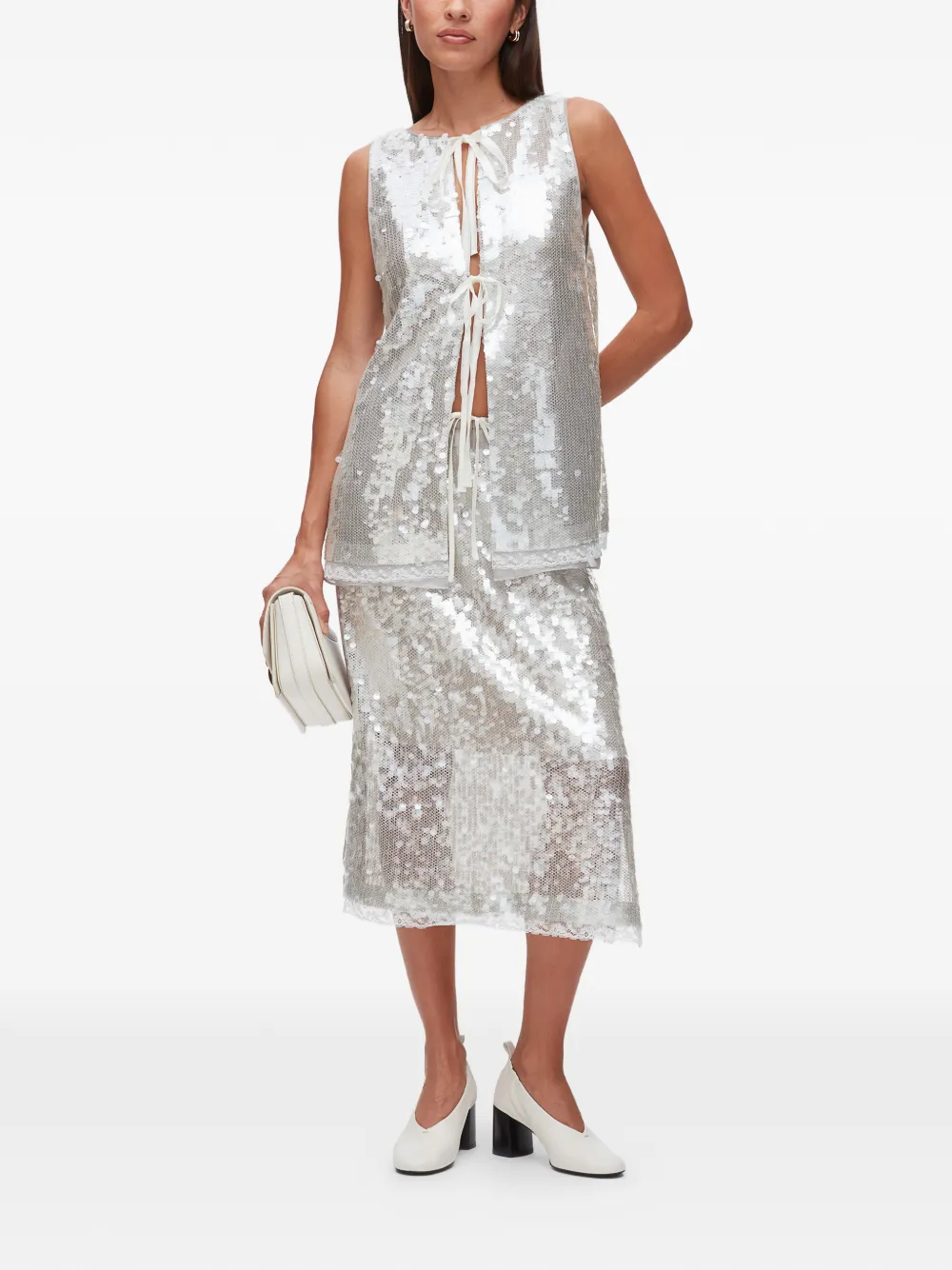 3.1 Phillip Lim Top met pailletten Zilver