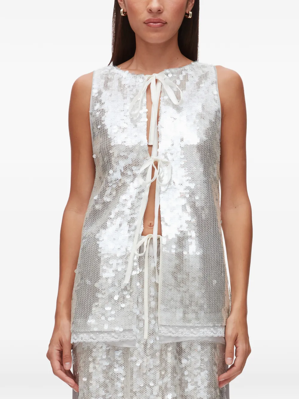 3.1 Phillip Lim Top met pailletten Zilver