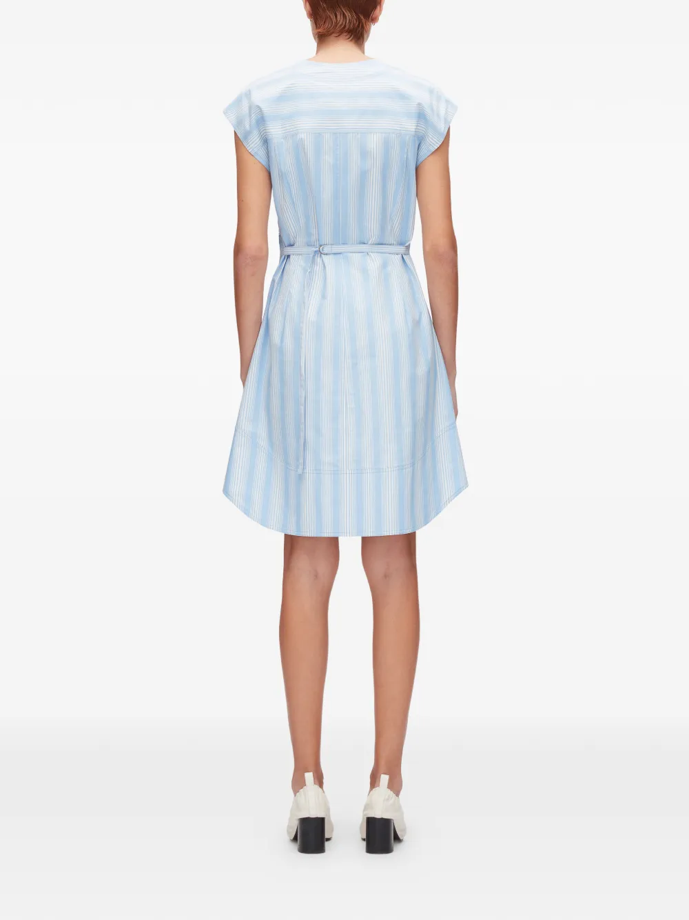 3.1 Phillip Lim Gestreepte mini-jurk met V-hals Blauw