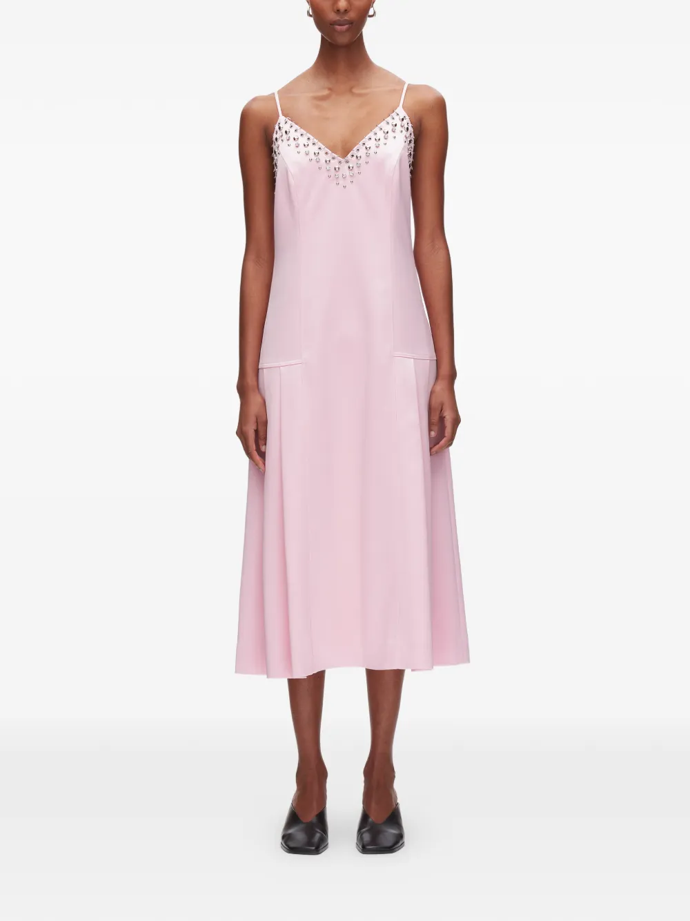 3.1 Phillip Lim Verfraaide geplooide midi-jurk Roze