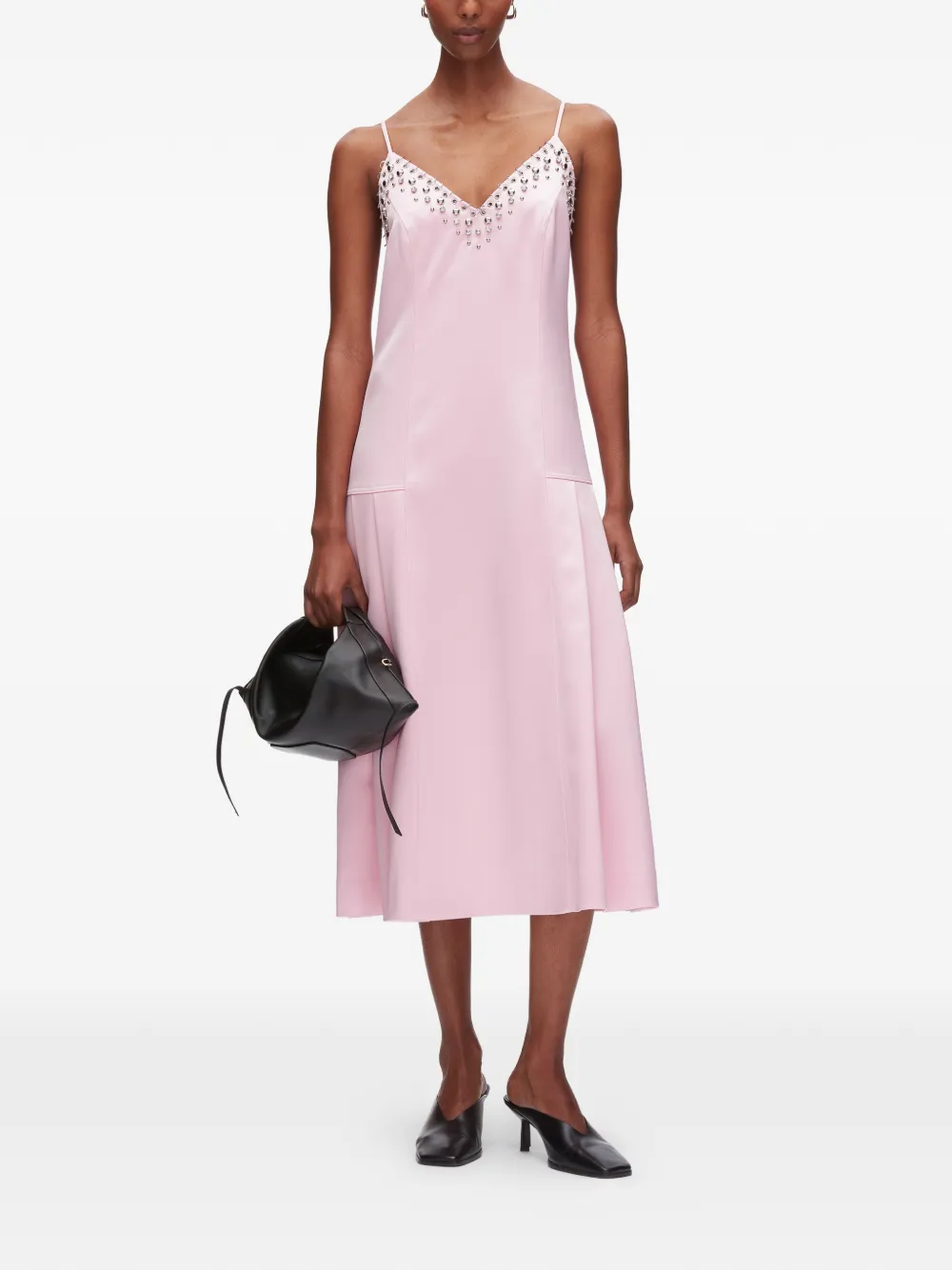 3.1 Phillip Lim Verfraaide geplooide midi-jurk Roze