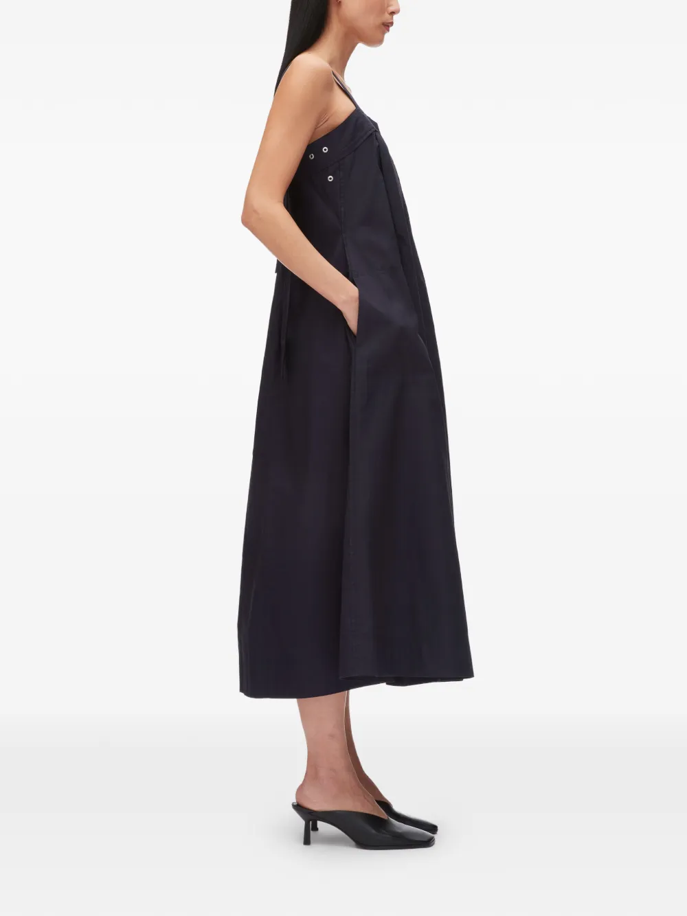 3.1 Phillip Lim Midi-jurk met vierkante hals Blauw