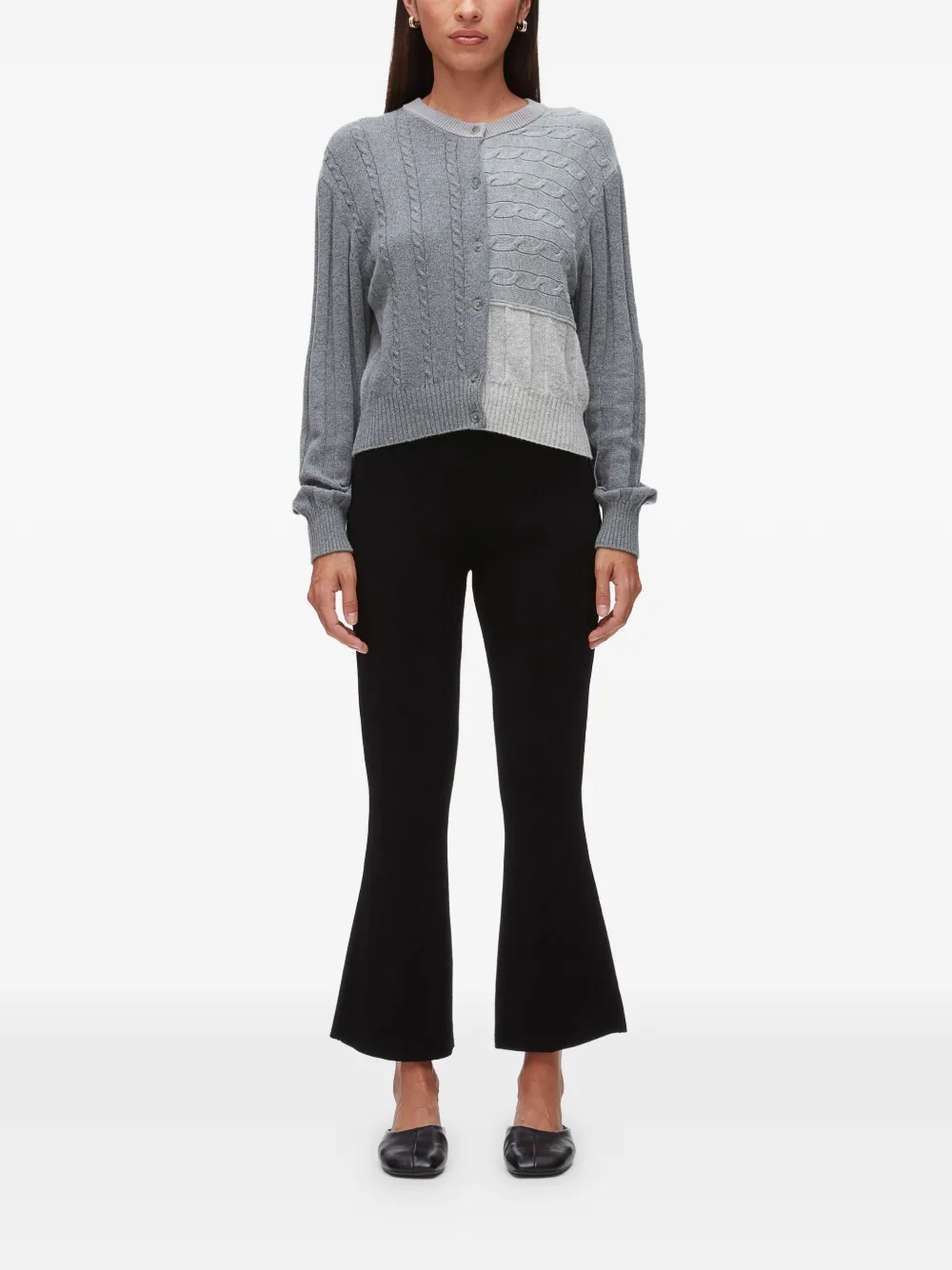 3.1 Phillip Lim Kabelgebreid vest met patchwork Grijs