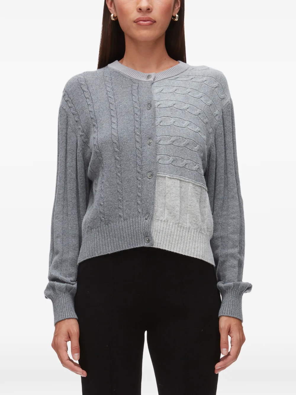 3.1 Phillip Lim Kabelgebreid vest met patchwork Grijs