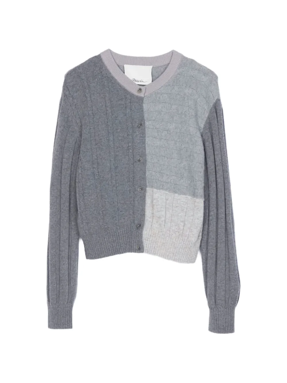 3.1 Phillip Lim cable-knit patchwork cardigan - Grigio