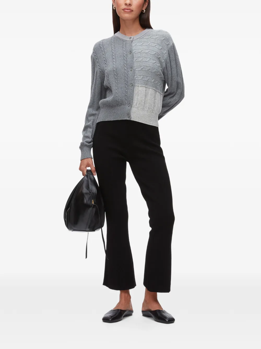 3.1 Phillip Lim Kabelgebreid vest met patchwork Grijs