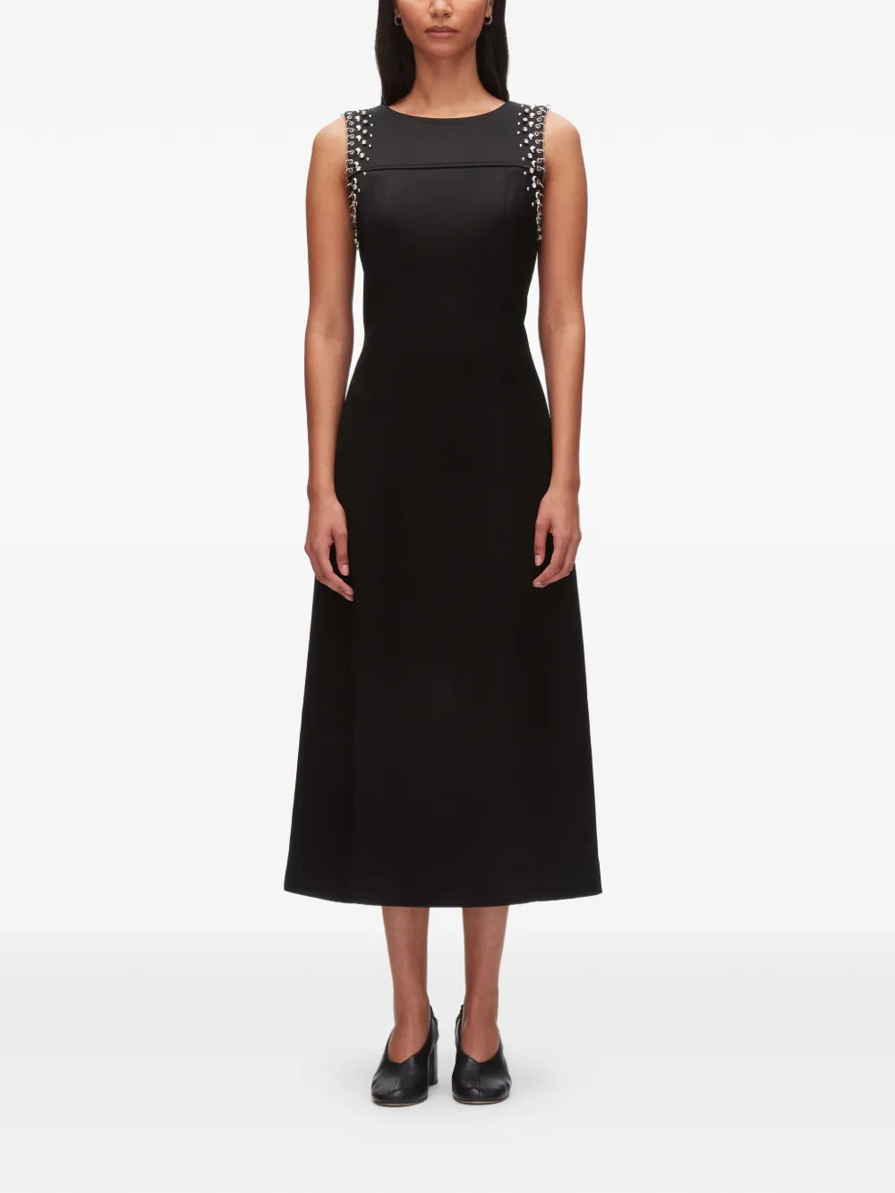 3.1 Phillip Lim Mouwloze midi-jurk Zwart