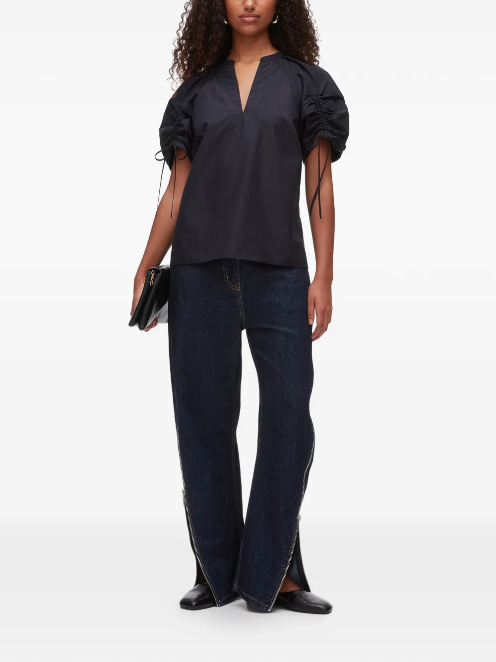 3.1 Phillip Lim Top met V-hals Blauw