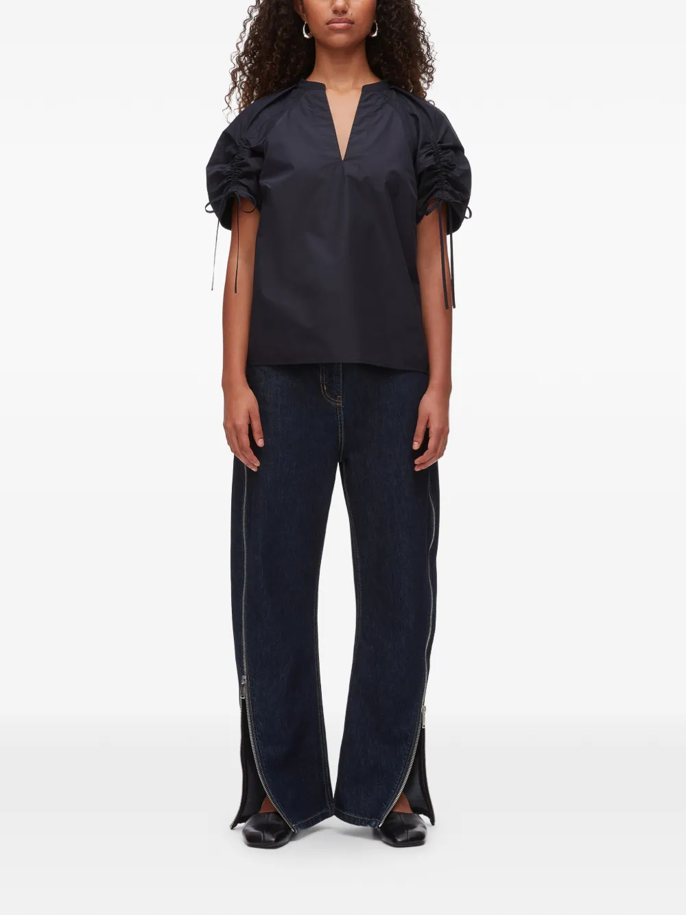 3.1 Phillip Lim Top met V-hals Blauw