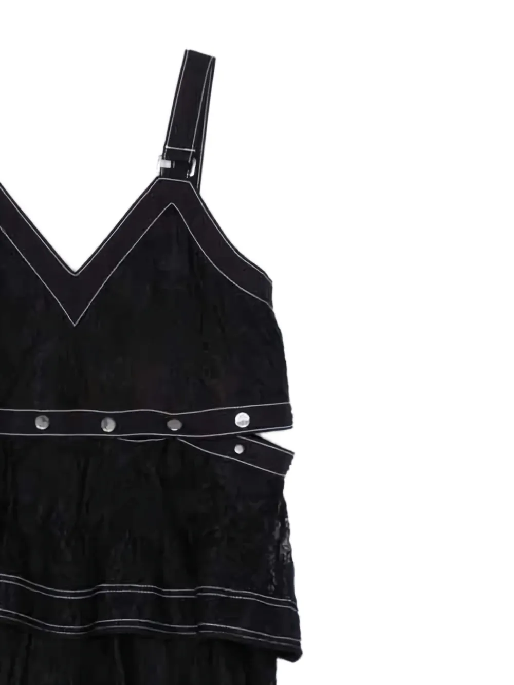 3.1 Phillip Lim Midi-jurk met studs en V-hals Zwart