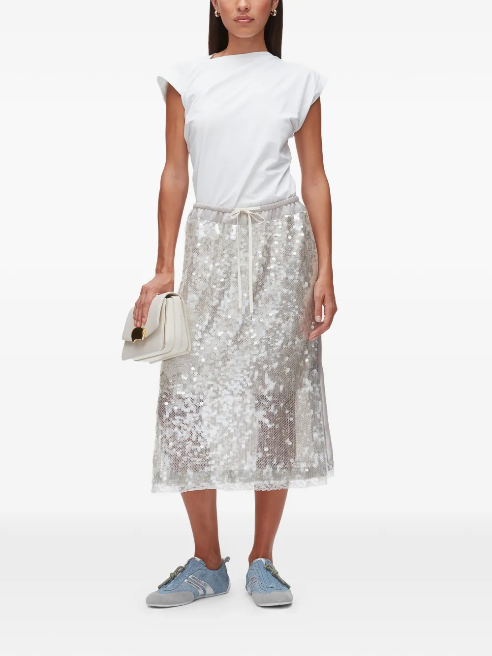 3.1 Phillip Lim Midi-rok met pailletten Zilver