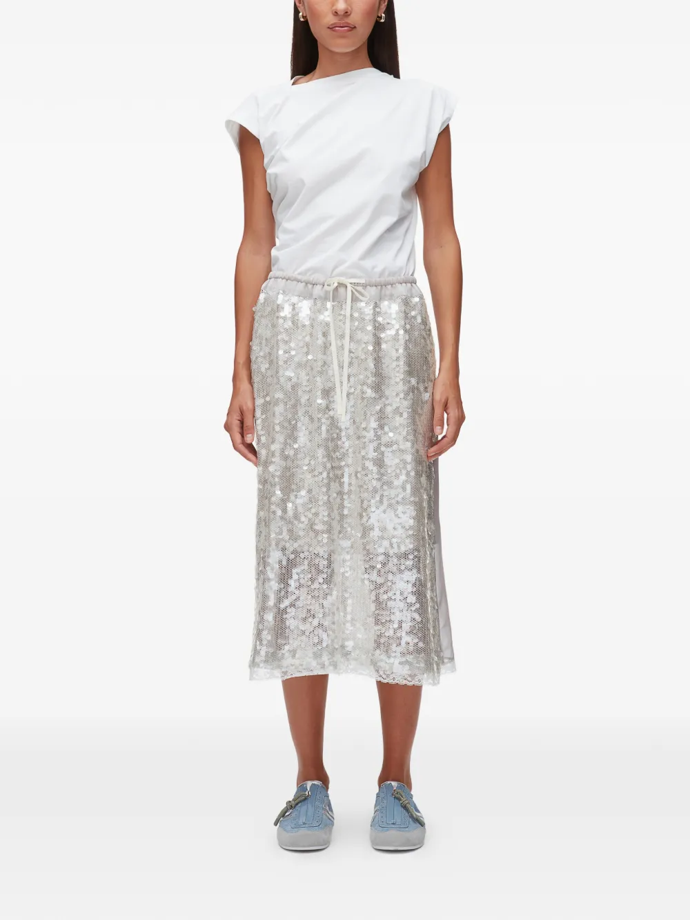 3.1 Phillip Lim Midi-rok met pailletten Zilver