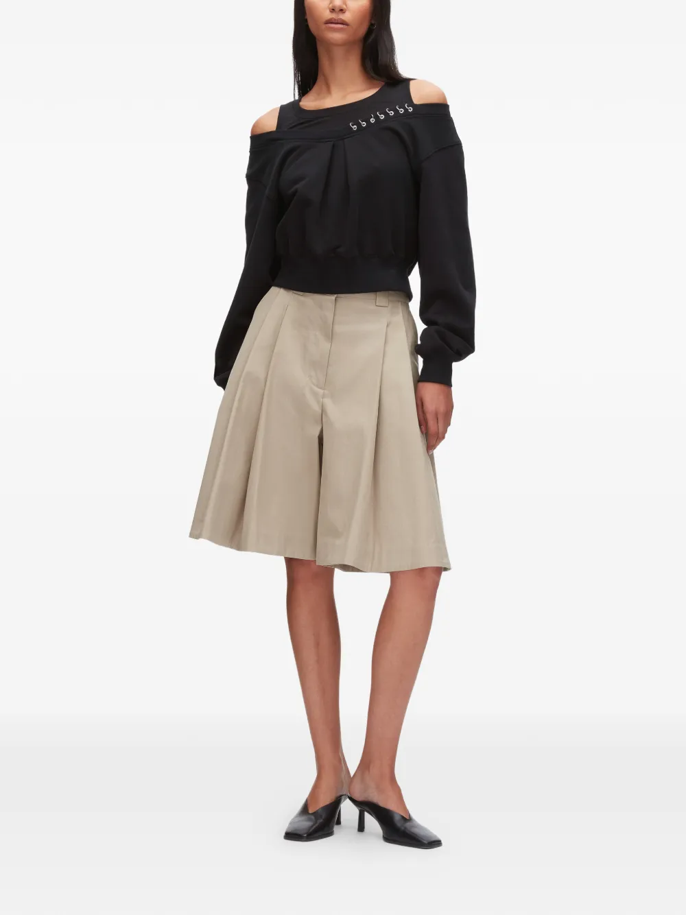  3.1 Phillip Lim Cold-shoulder Safety-pin Top - Black 