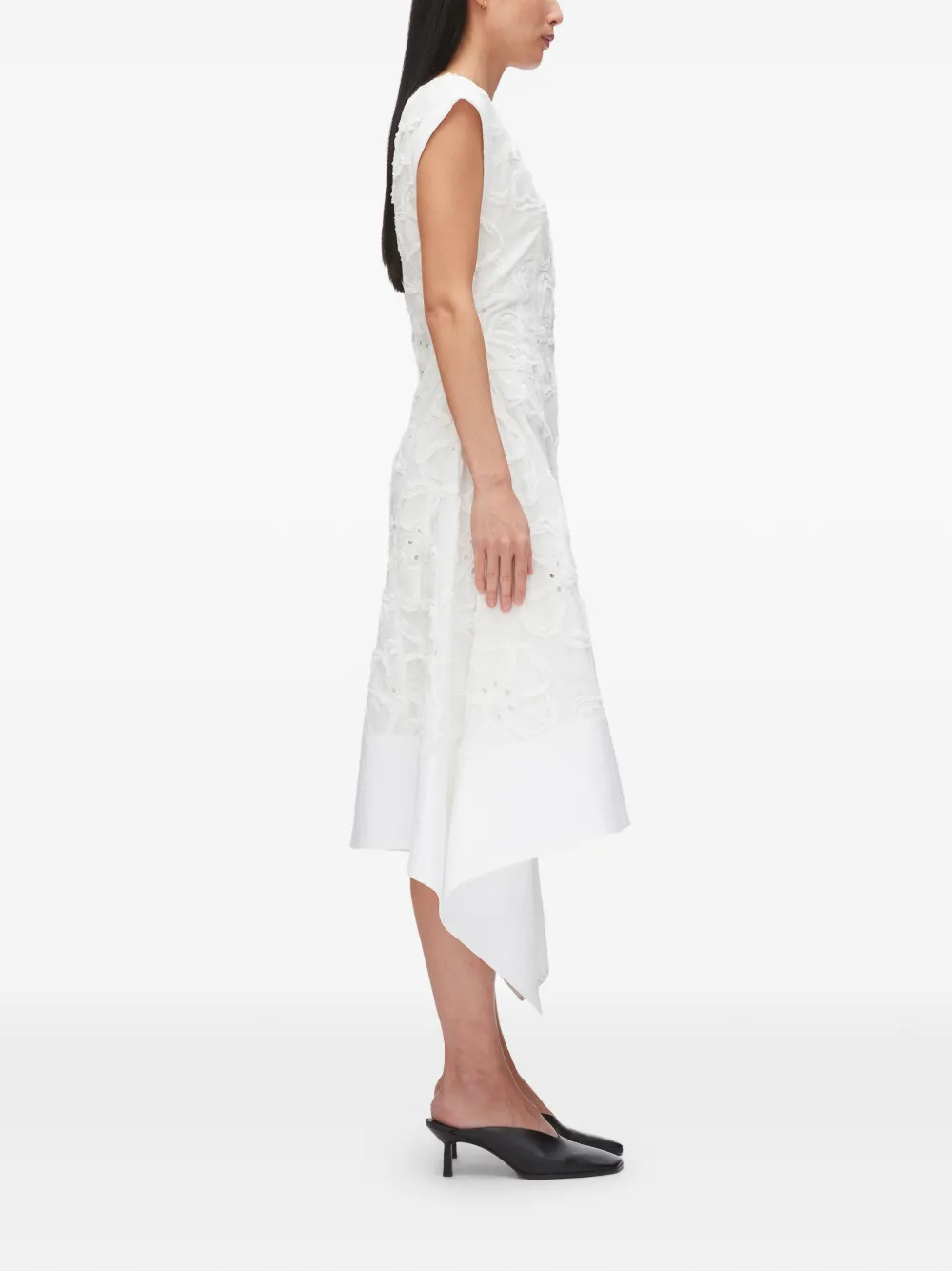 3.1 Phillip Lim Mini-jurk met bloemen-applicatie en strik Wit
