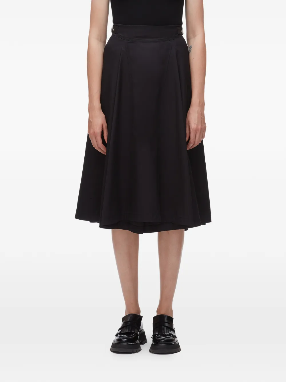 3.1 Phillip Lim Midi-rok met A-lijn Zwart
