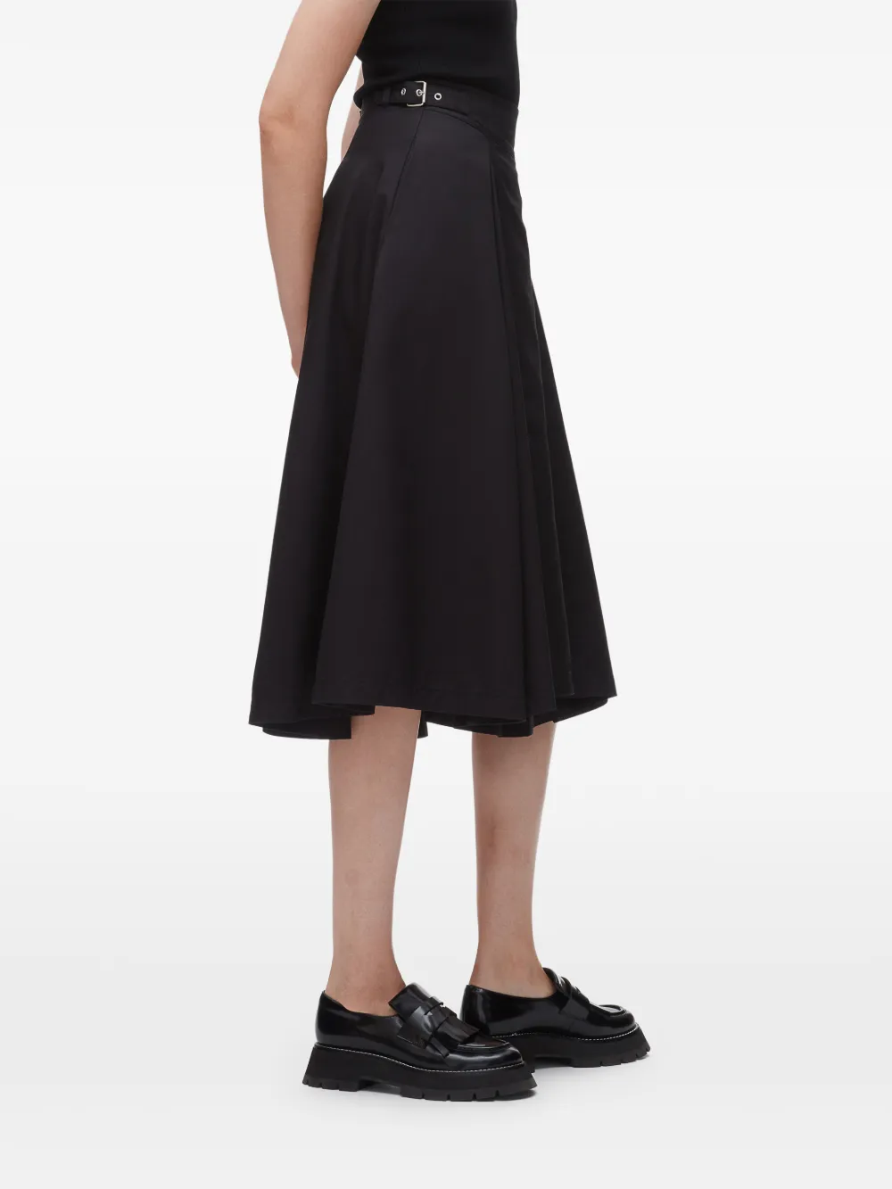 3.1 Phillip Lim Midi-rok met A-lijn Zwart