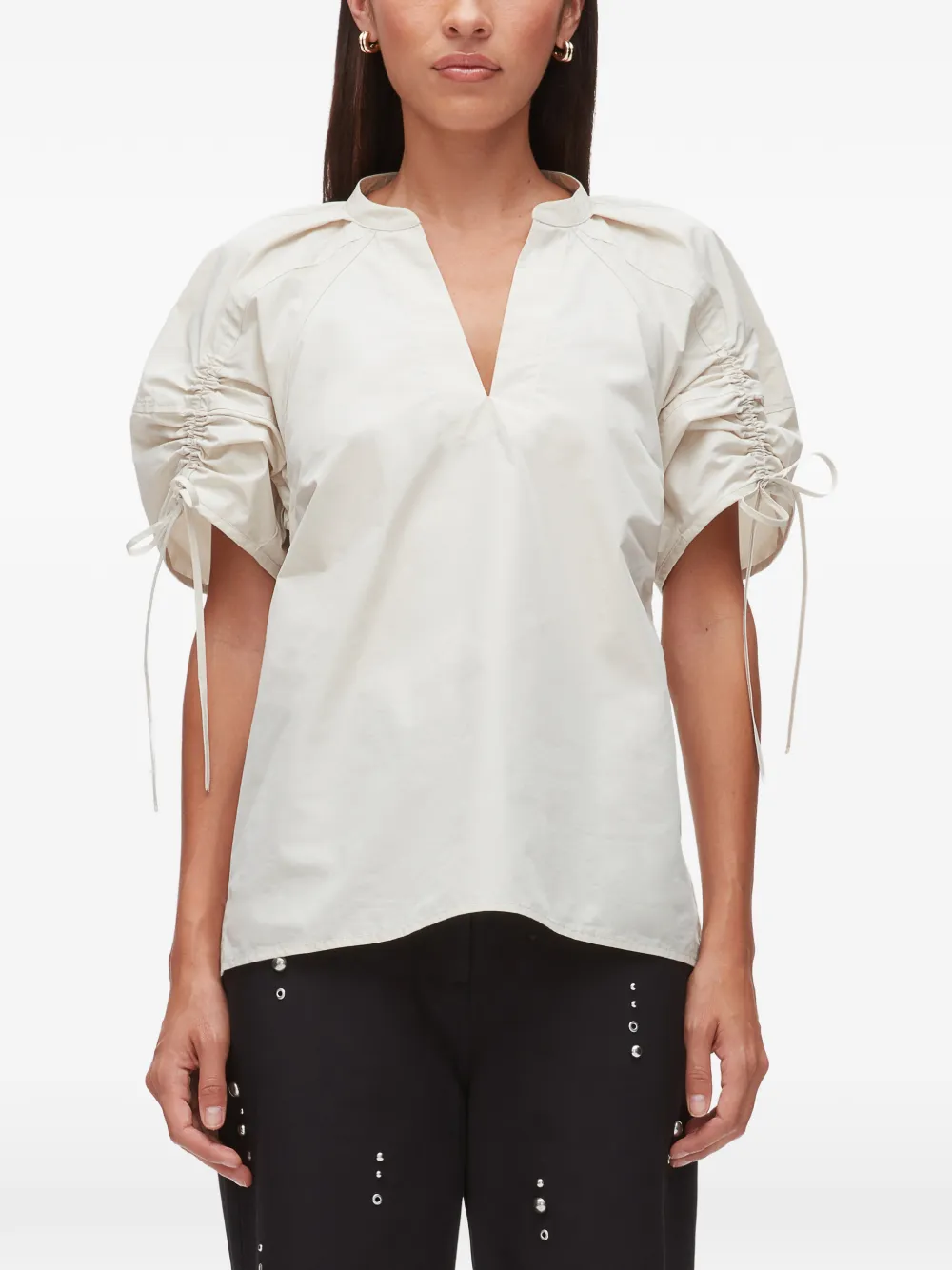 3.1 Phillip Lim V-neck drawstring top - Toni neutri