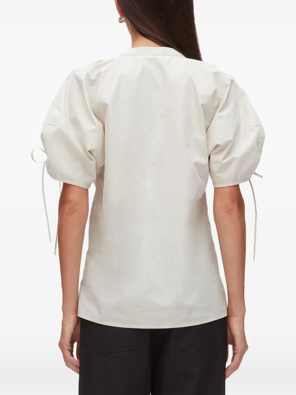 3.1 Phillip Lim Top met trekkoord en V-hals Beige