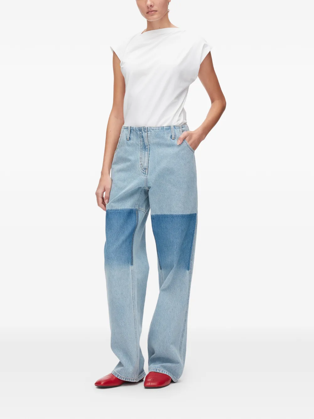 3.1 Phillip Lim Broek met colourblocking Blauw