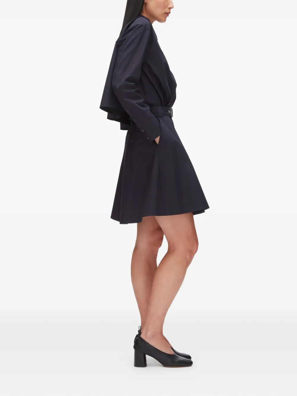 3.1 Phillip Lim Mini-jurk met kraag en ceintuur Blauw