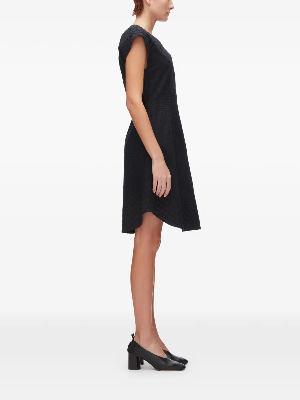 3.1 Phillip Lim Katoenen mini-jurk met ceintuur en V-hals Blauw