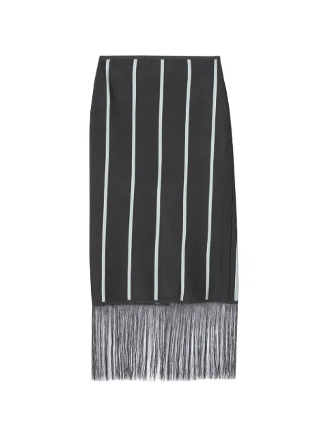 3.1 Phillip Lim falda midi con motivo de rayas y flecos