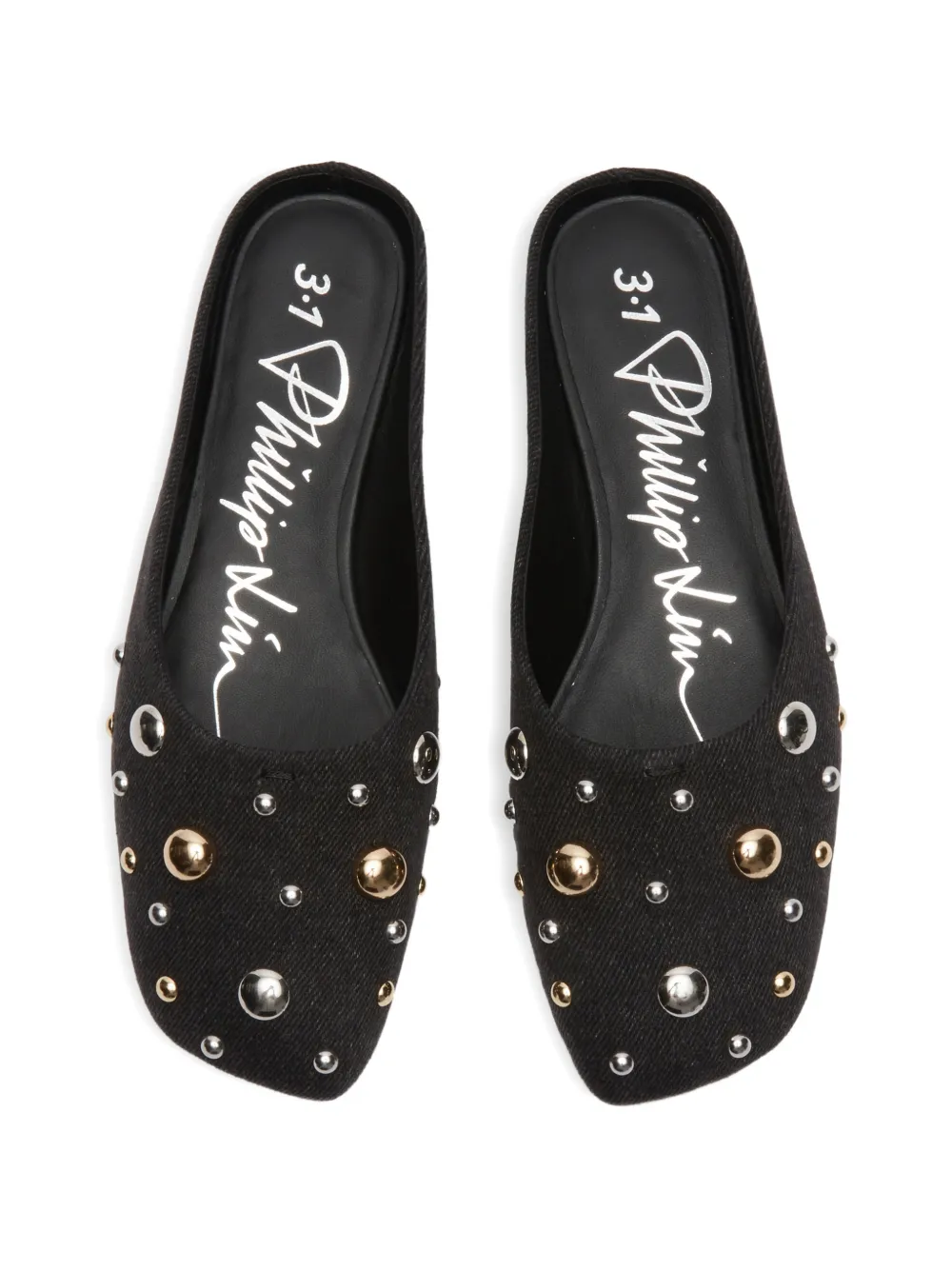 3.1 Phillip Lim Dome studded mules Zwart