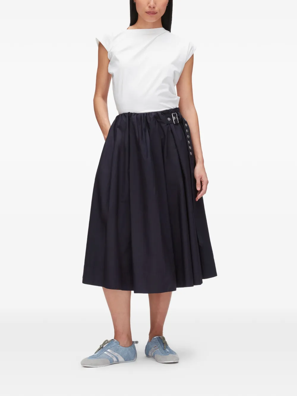 3.1 Phillip Lim Midi-rok met ceintuur Blauw