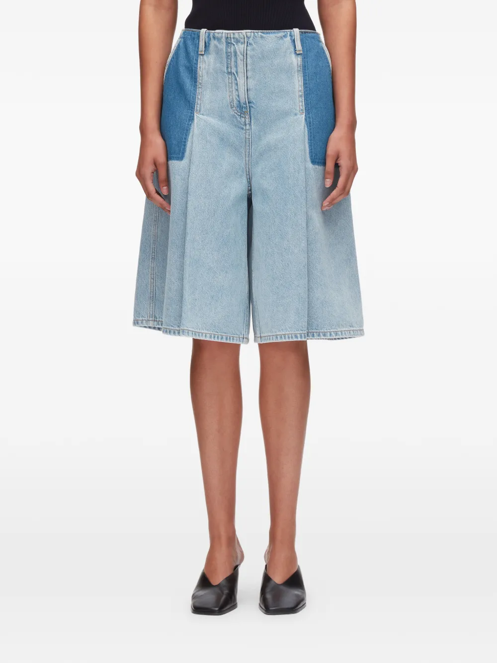 3.1 Phillip Lim Patchwork Pleat Shorts - Blue 
