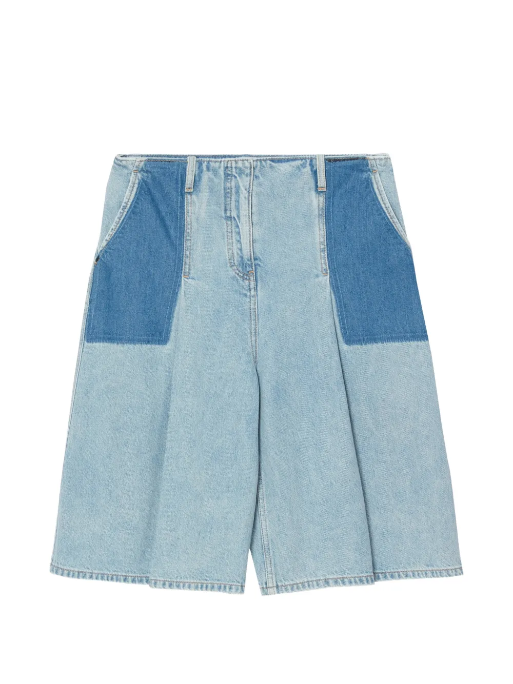 3.1 Phillip Lim patchwork pleat shorts - Blu