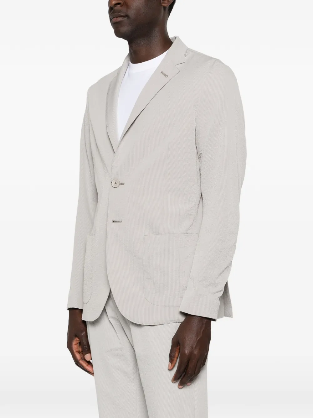  Herno Buttoned Textured Blazer - Grey 