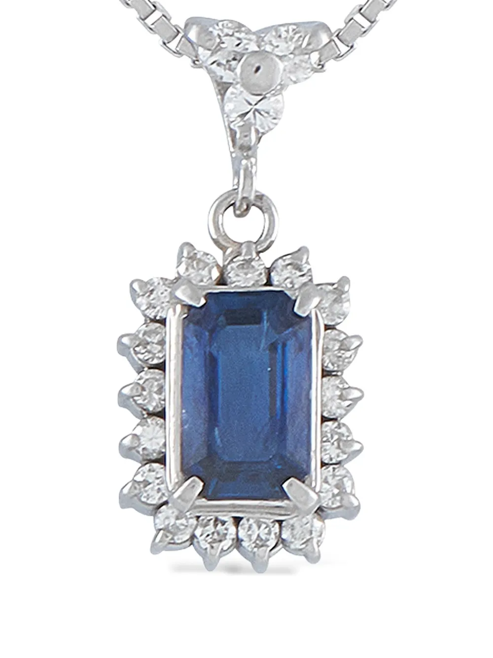 LB Exclusive diamond sapphire pendant necklace - Argento