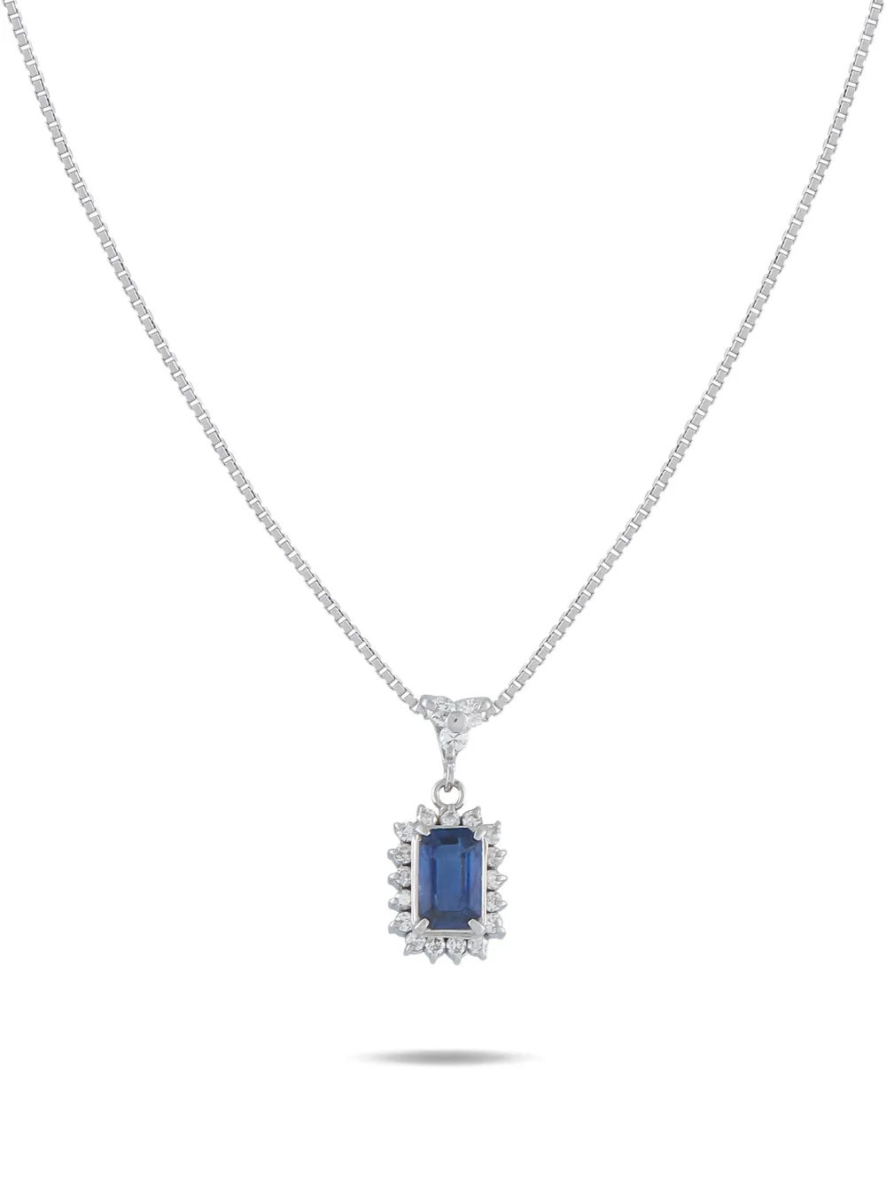 LB Exclusive diamond sapphire pendant necklace - Argento