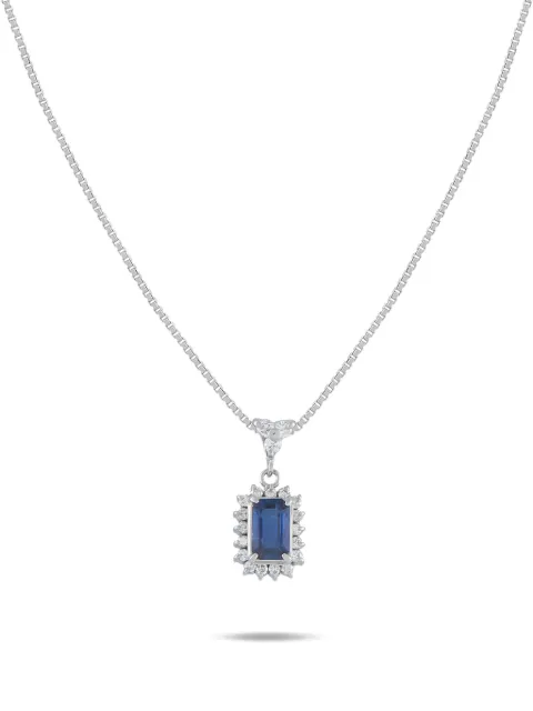LB Exclusive collar con dije de zafiro y diamantes