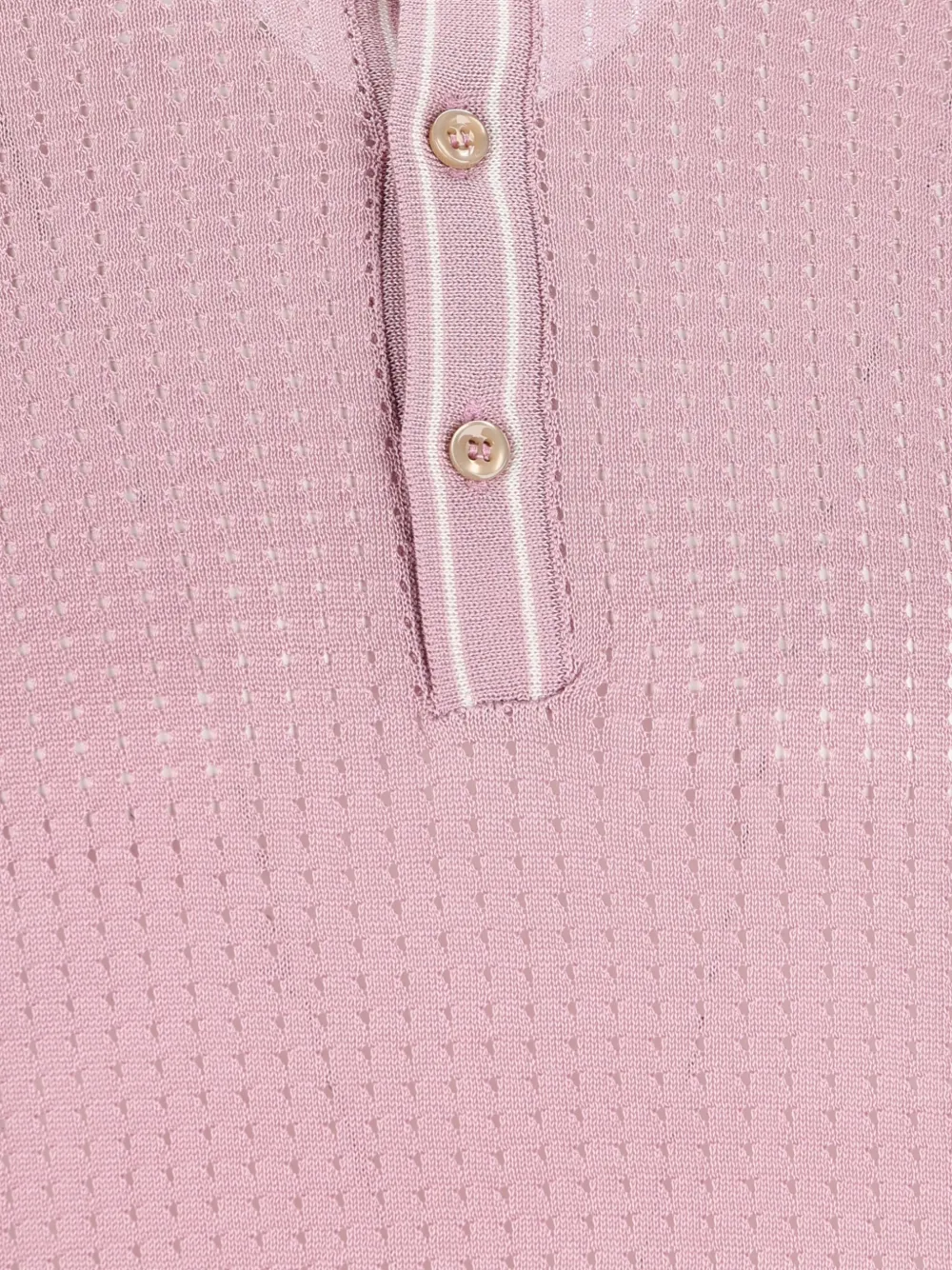 Tagliatore Openwork poloshirt met knopen Roze