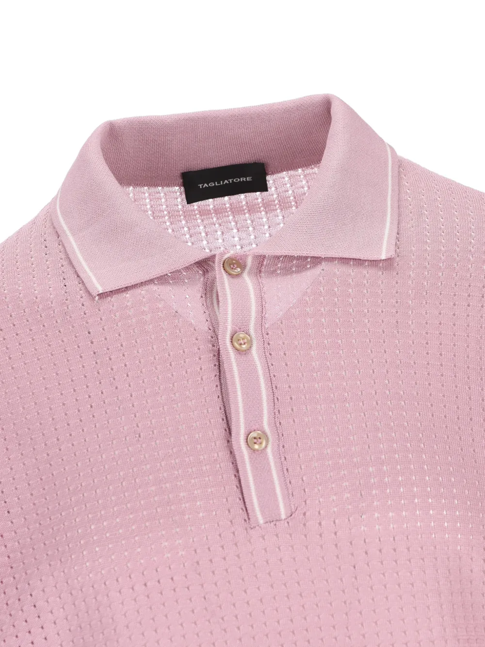 Tagliatore Openwork poloshirt met knopen Roze
