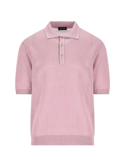 Tagliatore openwork buttoned polo shirt